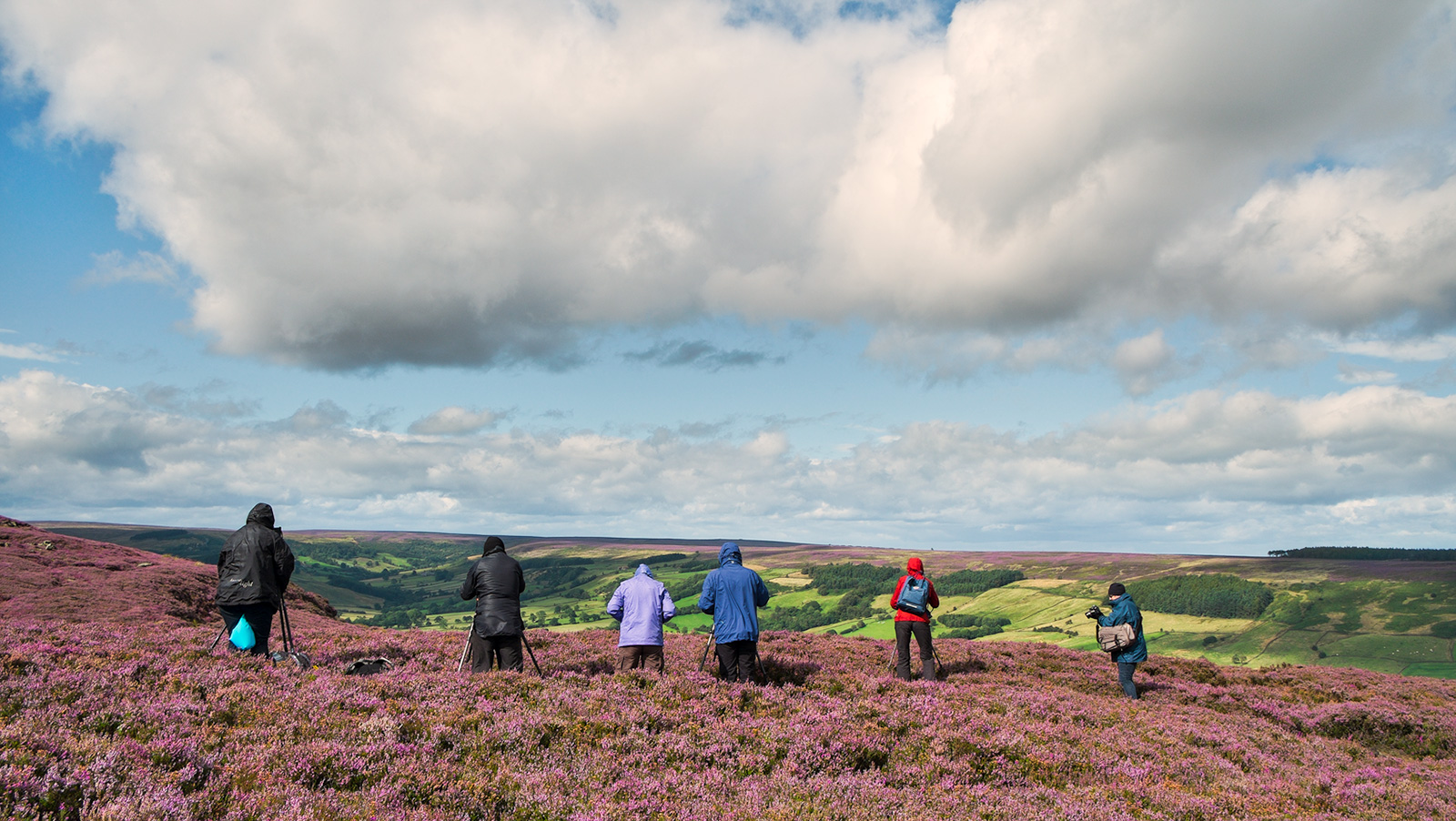 The group enjoying fabulous views down into Rosedale