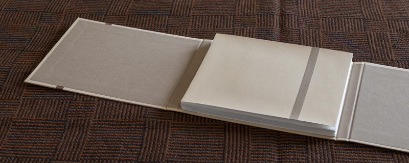 Inside cover of concertina hand made book
